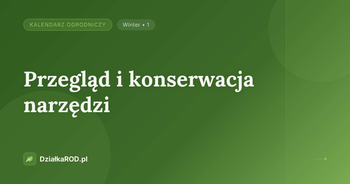 Przegląd i konserwacja narzędzi