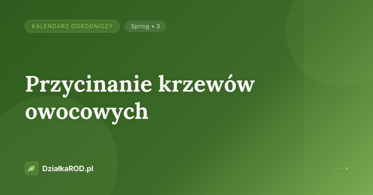 Przycinanie krzewów owocowych