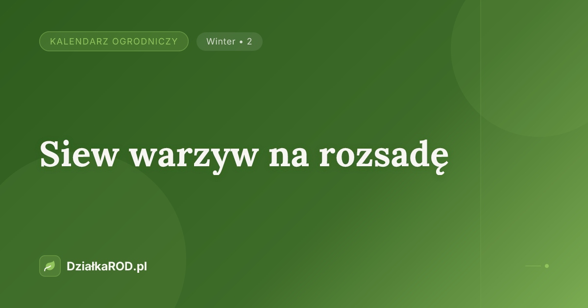 Siew warzyw na rozsadę